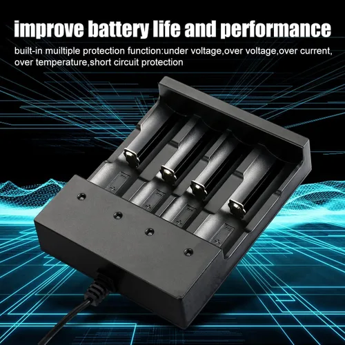 Vista 6 de Linterna táctica LED brillante con 5 modos y función de memoria, juego de cargador de batería 18650 linternas recargables para camping, senderismo