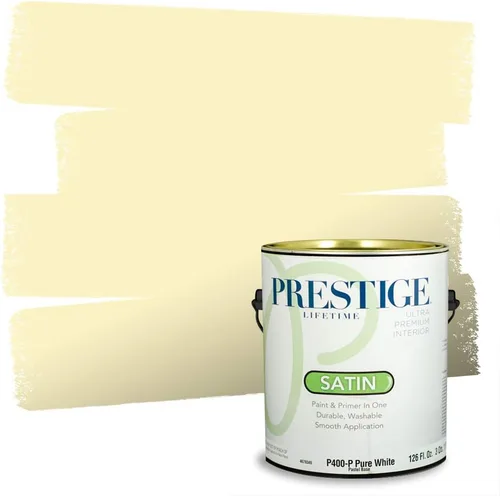 Vista 90 de PRESTIGE Pinturas de pintura exterior e imprimación en uno, 1 galón, plano, combinación comparable de Benjamin Moore* Pila de heno