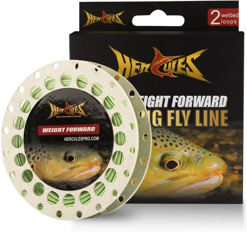 Vista 9 de HERCULES Línea de pesca con mosca flotante peso adelante Fly Line con doble lazo soldado