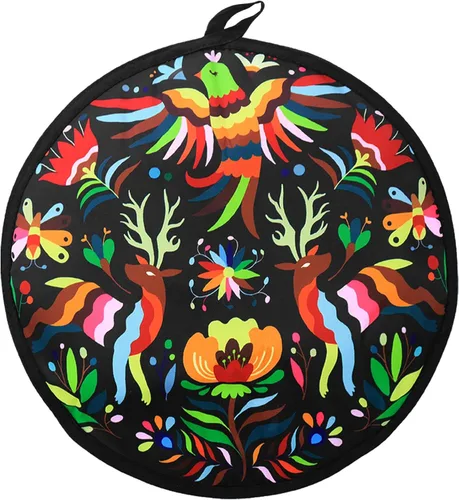 Bolsa de tela para calentar tortillas AUVCAS de 12 pulgadas, aislante y apta para microondas, mantiene calientes tortillas, tacos de harina de maíz,