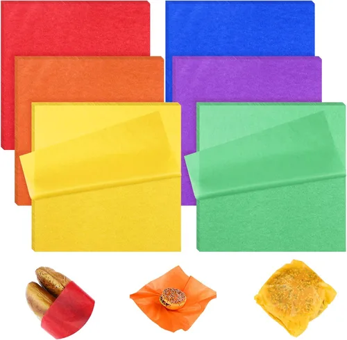 Vista 15 de Estune 240 piezas de hojas de papel deli de 7 x 7 pulgadas, papel de cera seco para sándwiches, resistente al aceite, forros para cesta