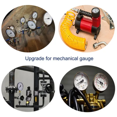 Vista 7 de Manómetro digital de baja presión con conector inferior NPT de 1/4" y protector de goma por Uharbour, 5-60 psi, precisión 1%, resolución 0.1psi