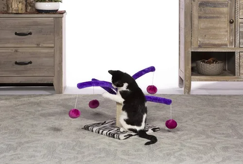 Vista 7 de Prevue Pet Products Kitty Power Bounce 'n Spring Rascador Muebles púrpura Pequeño
