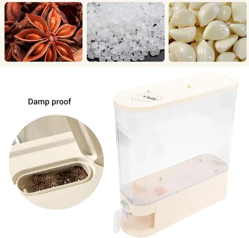 Vista 9 de Aramox Rice Dispenser, Cereal Dry Food Storage Container with Measuring Cup Slim Space Saving Design for Pantry & Kitchen Organization