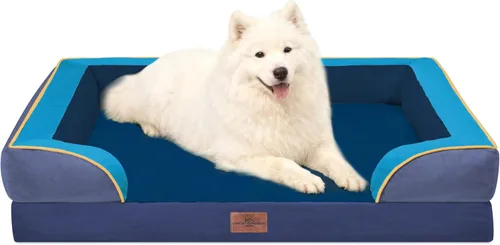Vista 20 de Comfort Expression - Cama ortopédica para perros pequeños, 20 x 14 pulgadas, cama impermeable y de apoyo de espuma con cojines removibles, sofá