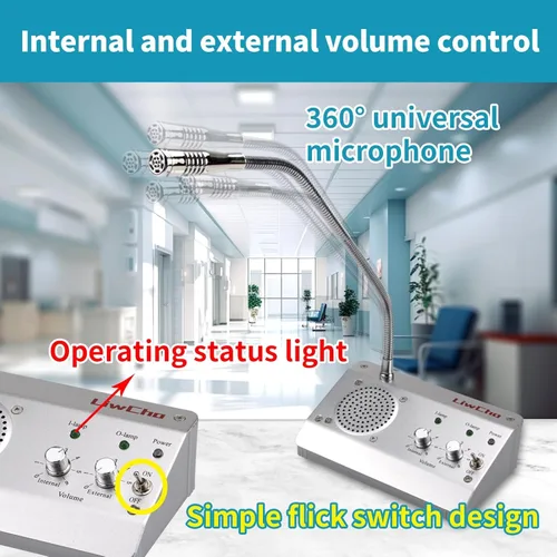 Vista 9 de Sistema de intercomunicación de ventana de doble vía,Altavoz de alta potencia,Altavoz de micrófono para ventana de cajero, Interfono bidireccional