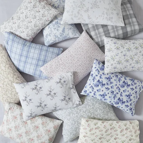 Vista 7 de Laura Ashley Home - Sábanas Queen, juego de ropa de cama de franela de algodón, cepillado para mayor suavidad y comodidad (Fawna, Queen)