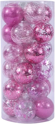 Vista 12 de YYCRAFT Adornos de Bolas de Navidad de Plástico Transparente Irrompibles 6CM (2.36 pulgadas) Bolas de Navidad Juego de Esferas con Decoraciones Negro