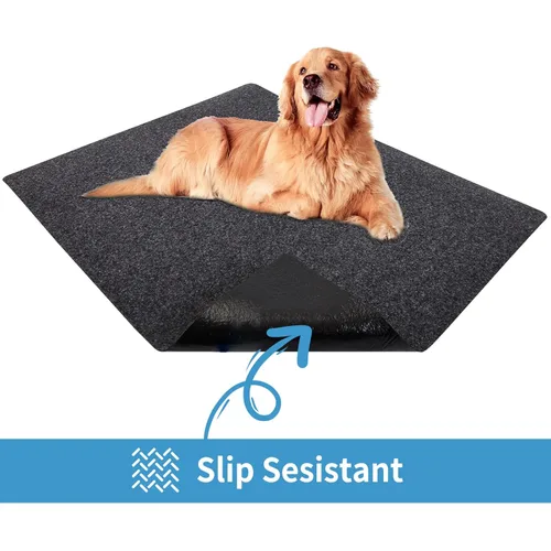 Vista 4 de Almohadilla para jaula de perro, absorbe la orina, impermeable, antideslizante, lavable, almohadilla para entrenamiento de perrera - debajo