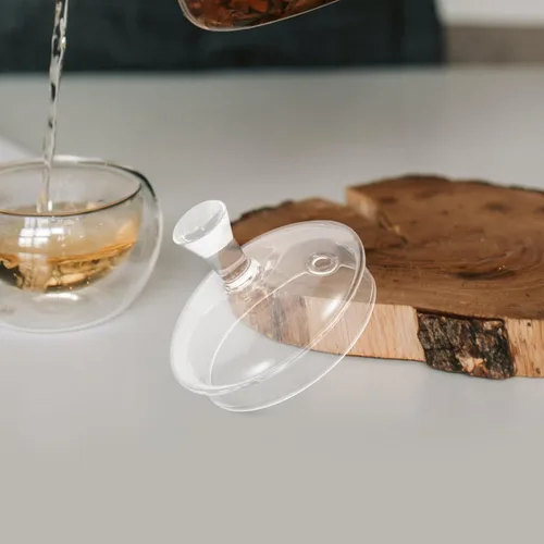 Vista 5 de Luxshiny Tapa de vidrio para tetera, cubierta de vidrio para tetera, tapa de repuesto para tetera, tapa superior y floreciente, tapas de infusor