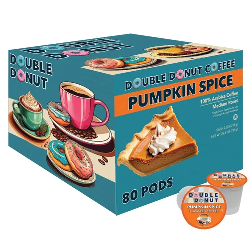 Vista 80 de Double Donut Coffee Cápsulas de café de arándanos, cápsulas de café con sabor a arándanos de una sola porción, café tostado medio para cafeteras