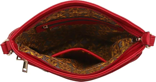 Vista 52 de Bolso cruzado grande con triple bolsillo con cremallera.