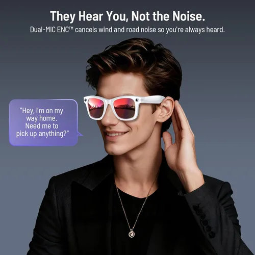 Vista 6 de Gafas Inteligentes AI Mejoradas con Cámara, Gafas de Cámara Antivibración de 800w, Traducción en Tiempo Real, Reconocimiento de Objetos AI