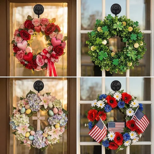 Vista 5 de Ganchos con ventosa, traba resistente, 4 unidades.