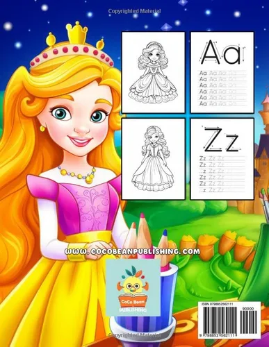 Vista 2 de Princess Alphabet Adventure A Letter Tracing and Coloring Activity Book Fun And Educational ABC Tracing And Princess Coloring Book For Kids Ages