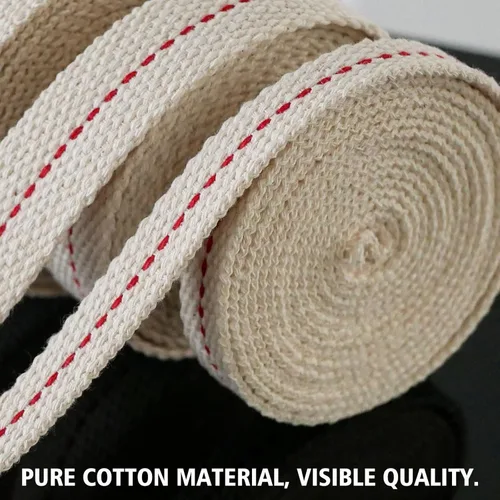 Vista 3 de 39 pies (6 rollos de mechas de lámpara de aceite), incluye 3 tamaños de 1/2 pulgadas, 3/4 pulgadas, 7/8 pulgadas, mechas de algodón plano suave