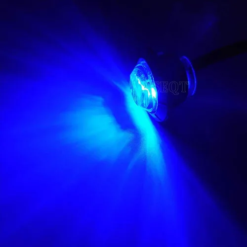 Vista 2 de PSEQT 3 luces LED redondas para cubierta interior, travesaño de cortesía, luz de utilidad para escalones marinos, iluminación impermeable para Azul