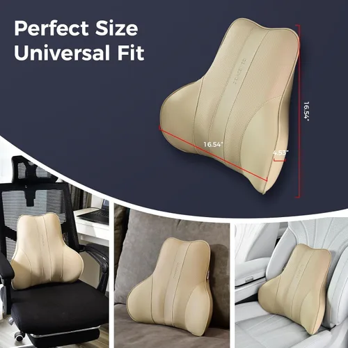Vista 7 de Coverado Almohada de apoyo lumbar para automóvil, almohada ergonómica de espuma viscoelástica para silla de oficina, cojín de espalda para aliviar