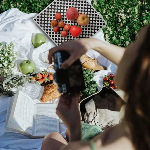 Vista 4 de 100 hojas de papel encerado en seco a cuadros blancos y negros, resistentes a la grasa (11.5 x 11.5 pulgadas)