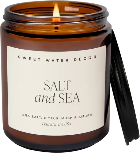 Vista 11 de Sweet Water Decor - Vela aromática de soja con aroma a café fresco - Aromas de crema de caramelo, café con leche moca y café Kona para el hogar