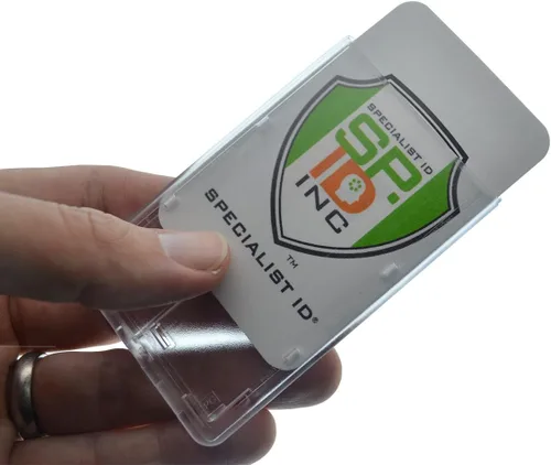 Vista 8 de Specialist ID - Dispensador de tarjetas de identificación rígido vertical esmerilado con extractor rojo de fácil acceso, se vende individualmente