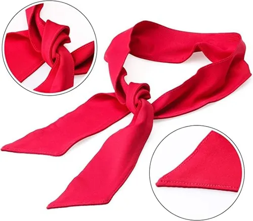 Vista 2 de Beelittle Juego de accesorios para disfraz de capitán pirata, diadema roja, parche de ojo de calavera pirata, collar con aretes dorados