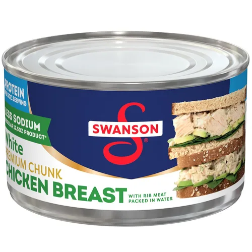 Vista 9 de Swanson White Premium Pechuga de Pollo en Agua con Carne de Costilla, 12.5 oz. (Paquete de 12)