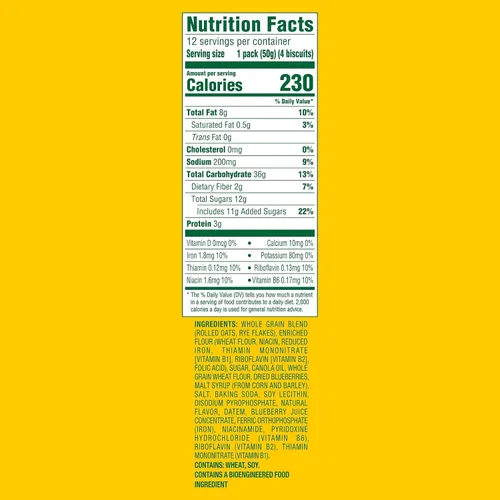 Vista 2 de belVita Blueberry Breakfast Biscuits, 12 paquetes (4 galletas por paquete)