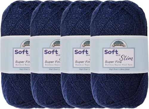 Vista 92 de JubileeYarn Hilo Suave y Delgado - 50g/madeja Mezcla de Rayón de Bambú y Lana - Pegaso - 2 madejas