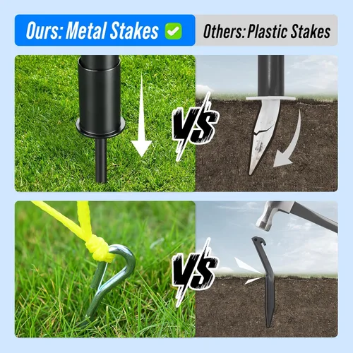 Vista 2 de Outdoor Volleyball Net Set for Backyard & Beach, 32FT Regulation Size, Easy Setup Adjustable Height Poles, Portable Net System with PU Volleyball