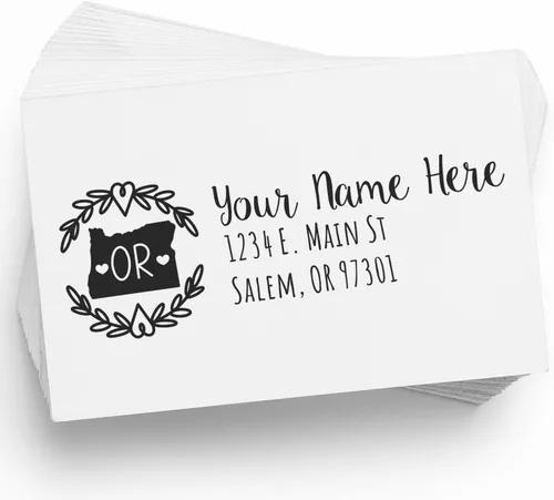 Vista 14 de Alabama Address Stamp, Alabama State Wreath Stamp, Custom Hand Imprint for Home, Office, Crafting, Mail, Weddings, Housewarming, and Residents