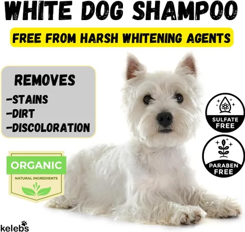 Vista 3 de KELEBS Barra de champú blanqueadora para perros con carbón Champú blanco para perros con ingredientes naturales para pieles sensibles 3 barras