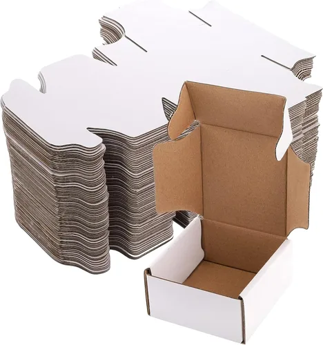 Cedilis Paquete de 75 sobres corrugados, cajas de envío de 4 x 4 x 2 pulgadas, pequeña caja de cartón para envío y almacenamiento, reciclable, a