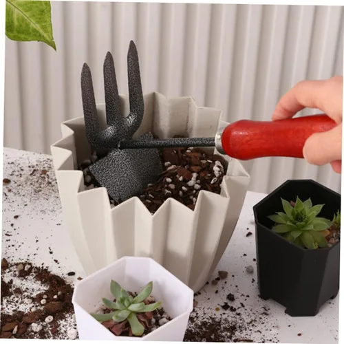 Vista 6 de BESPORTBLE 1set Gardening Tools Rake Hoe Shovels for Efficient Planting and Soil Loosening Garden Tool Set for Outdoor Use Comfortable Grip Handles