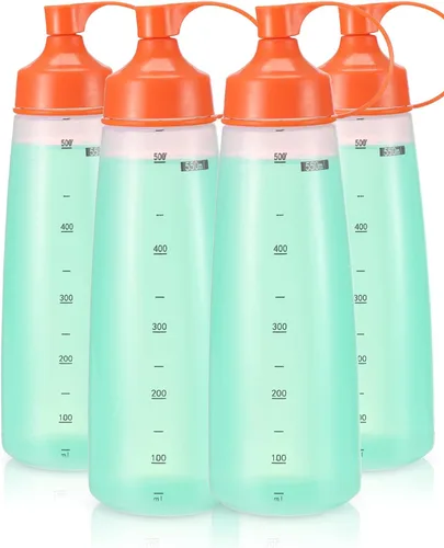 Vista 12 de Botellas exprimibles de boca ancha, paquete de 2 botellas de condimentos exprimibles sin BPA para salsas gruesas, resina, manualidades, botellas