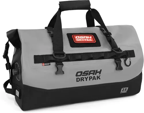 Vista 36 de OSAH DRYPAK Bolsa de lona impermeable 25L/40L/60L – Bolsa trasera de motocicleta resistente, bolsa seca enrollable para viajes, camping, canotaje