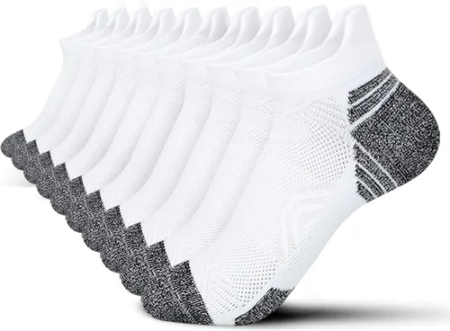 Aimerday Calcetines atléticos de compresión para mujer calcetines de compresión para correr paquete de 5 calcetines de corte bajo con pestañas suaves