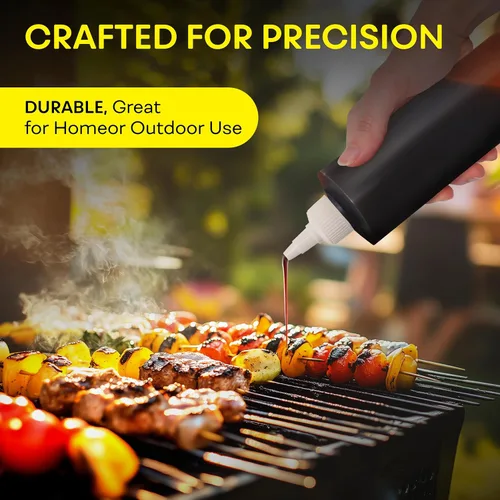 Vista 5 de BRIGHTFROM Botellas exprimibles para condimentos, botella vacía de 8 onzas con tapa superior giratoria, a prueba de fugas, ideal para salsa