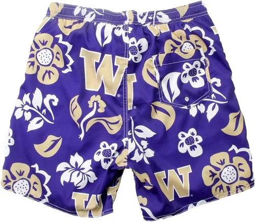 Vista 2 de Wes and Willy Traje de baño floral de la Universidad de Washington para hombre