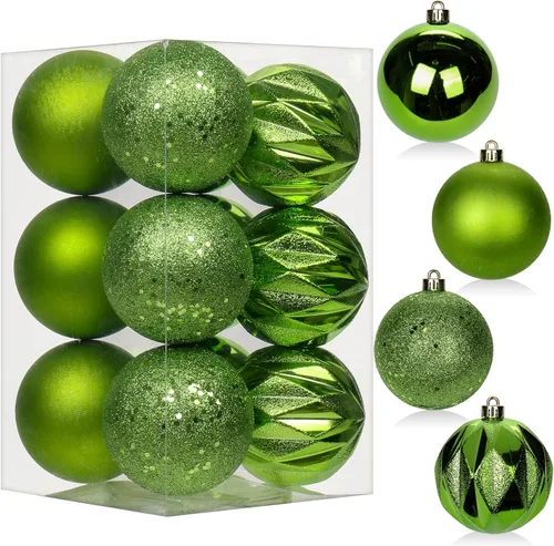 Vista 19 de 30 piezas de adornos de bola de árbol de Navidad irrompibles negros para decoración navideña