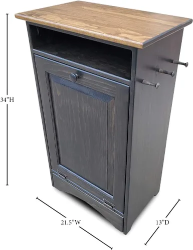 Vista 4 de Peaceful Classics Estación de alimentación para perros – Gabinete de almacenamiento de alimentos para mascotas, puede contener 35 libras de comida