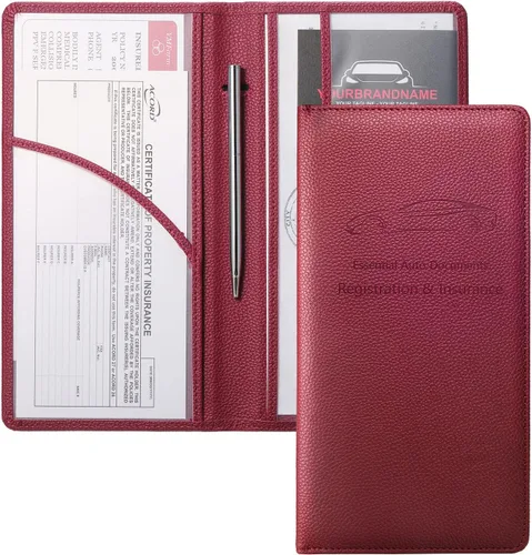 Vista 8 de Yarnic Soporte para registro y seguro de automóvil, soporte para documentos de automóvil con cierre magnético, soporte para tarjetas de registro