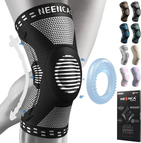 Vista 19 de NEENCA - Rodillera profesional de compresión, tecnología de punto horizontal, grado médico, para desgarro de menisco, ligamento anterior cruzado