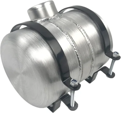 Vista 3 de JSD 3/4 Galón en total 15,2 cm x 20,3 cm Tanque de combustible de aluminio redondo pequeño para celda de combustible girada + Soporte de llenado
