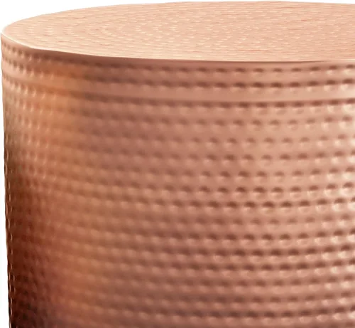 Vista 6 de SIMPLIHOME Nova Mesa de metal – Mesa redonda de hierro de 19 pulgadas de ancho en cobre degradado, mesa auxiliar de tambor bohemio para sala