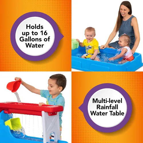 Vista 5 de Simplay3 Raindrop Falls - Mesa de agua y piscina para niños pequeños y niños, 9 accesorios de mesa de juego de agua