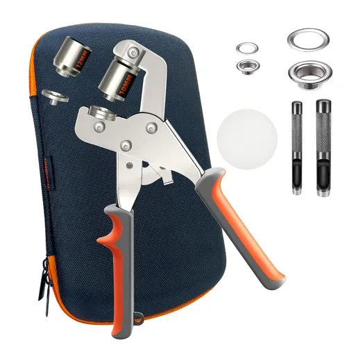 Kit de ojales resistentes Hapden (3/8 y 1/2) Incluye una bolsa, 200 ojales de 10 mm y 200 ojales de 12 mm. Kit de herramientas de ojales y ojales