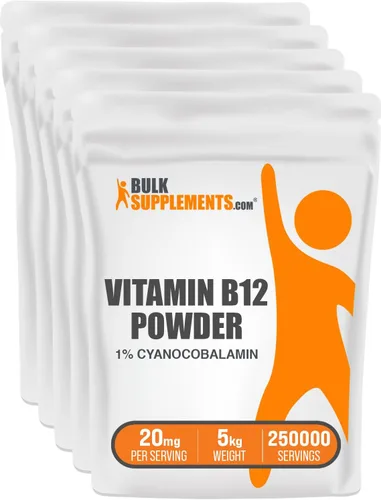 Vista 7 de BulkSupplements. com Vitamina B12 en polvo - como cianocobalamina, suplemento de vitamina B, vitamina B12 200 mcg - Vitamina esencial, sin gluten
