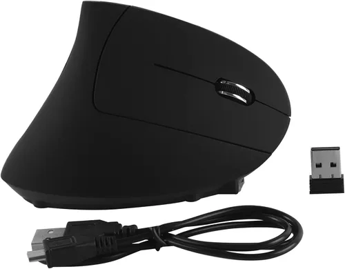 Vista 5 de Mouse inalámbrico vertical ergonómico, ratones ópticos recargables de 2.4 GHz, 80012001600 DPI, 6 botones para laptop, PC, computadora, escritorio