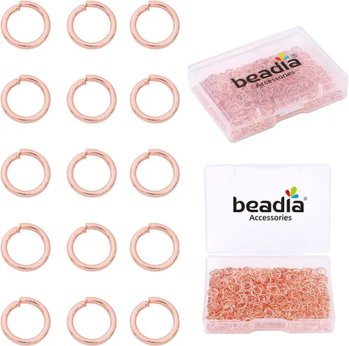 Vista 9 de BEADIA Anillos de salto chapados en oro de 14 quilates sin decoloración de 3 mm, 1200 piezas para hacer joyas
